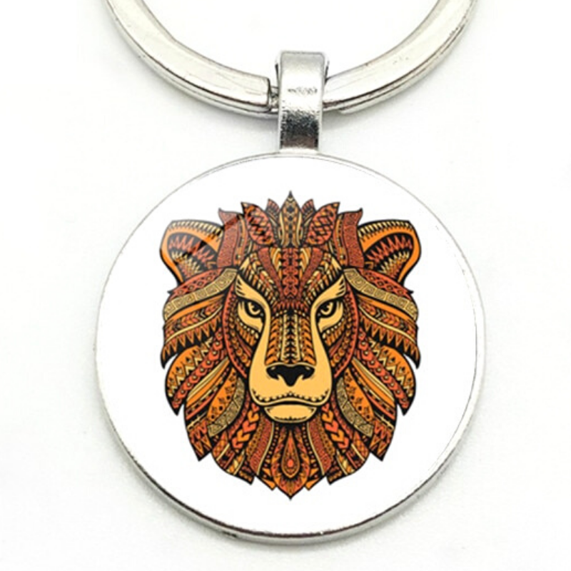 Porte Clés Lion Mandalas zoom