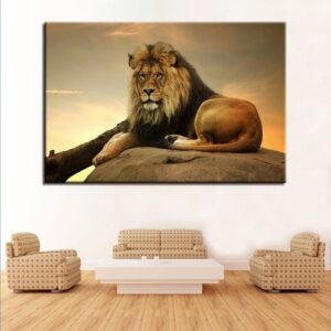 Tableau Lion Attrait toile lion pour salon