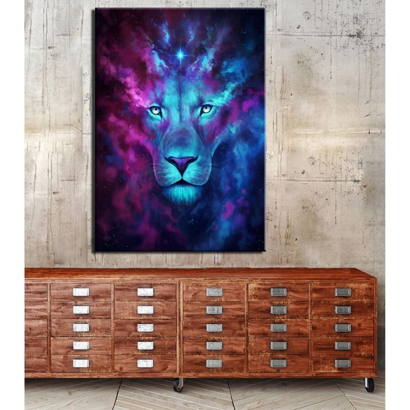 Tableau Lion Conviction dessin mural