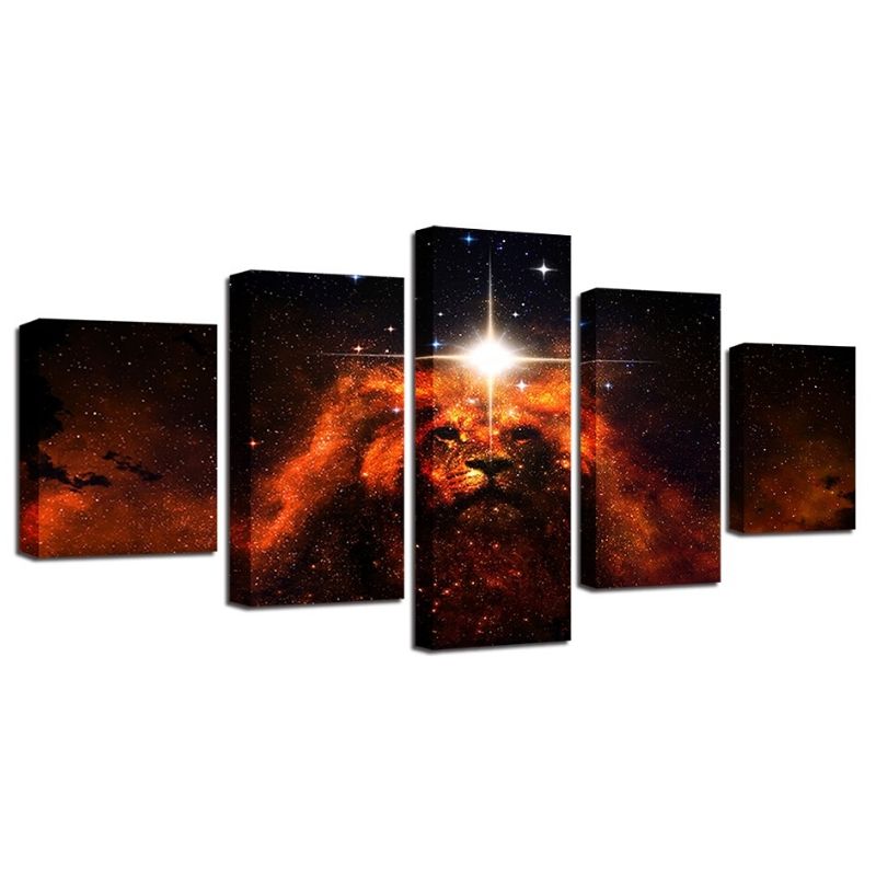 Tableau Lion Héroïsme décor zen