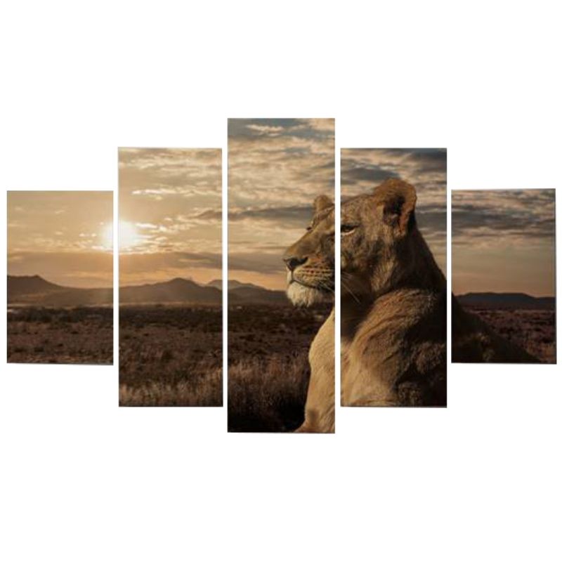 Tableau Lion Intrépide décoration d'intérieur savane