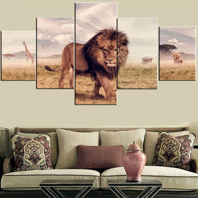 Peinture Tableau Lion sur toile murale