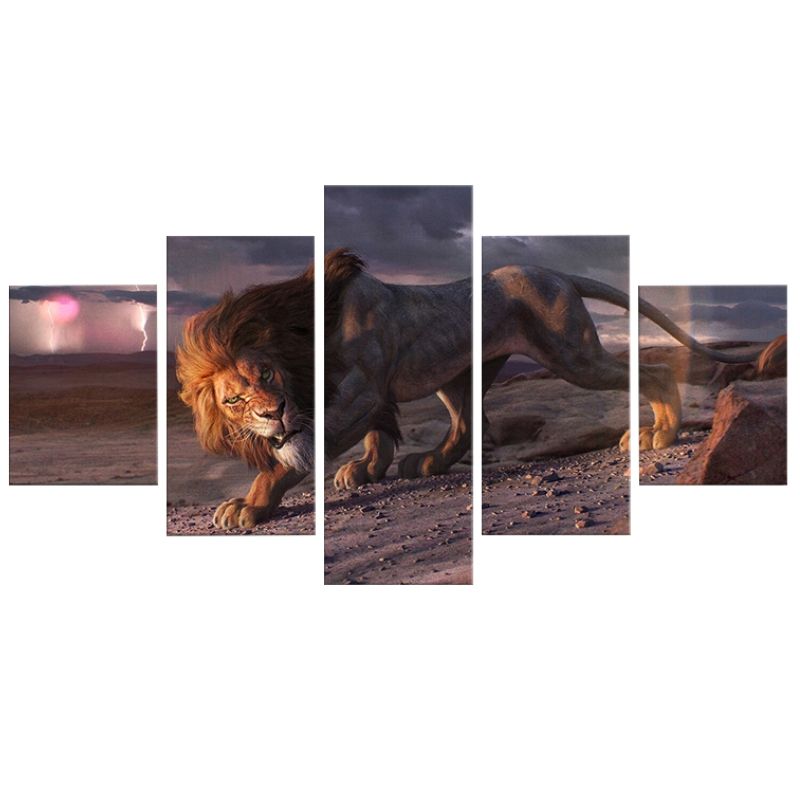 Tableau Lion Hostilité décor luxueux