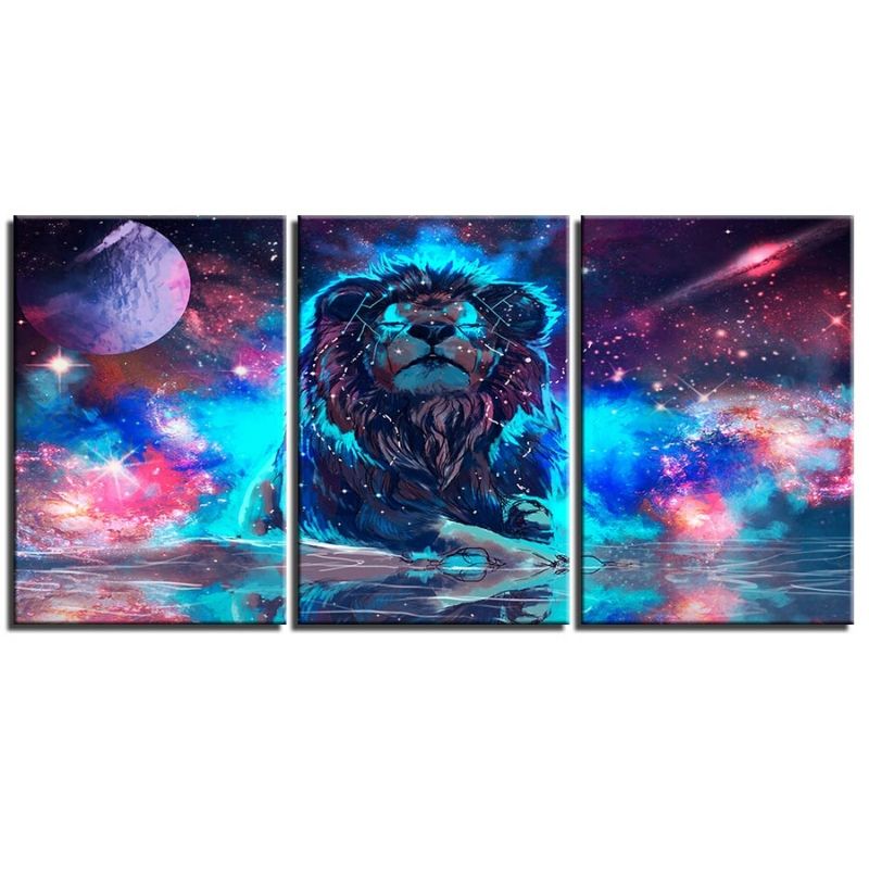 Tableau Lion Ardeur peinture couleur déco