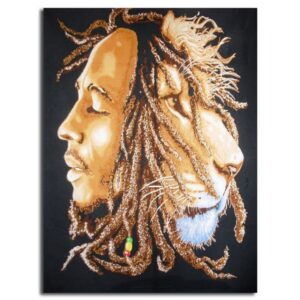 Tableau Lion Rasta décoration d'intérieur aux couleurs naturelles