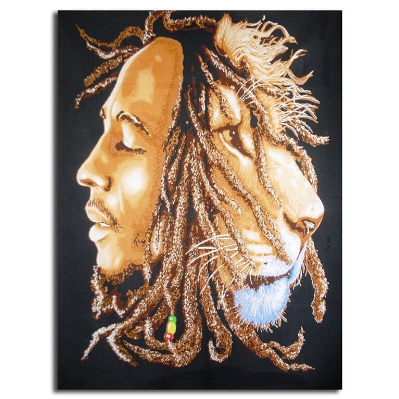 Tableau Lion Rasta décoration d'intérieur aux couleurs naturelles