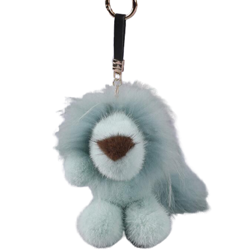 Porte Clés Lion Peluche Verte