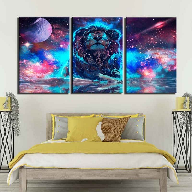 Tableau Lion Ardeur peinture esprit déco
