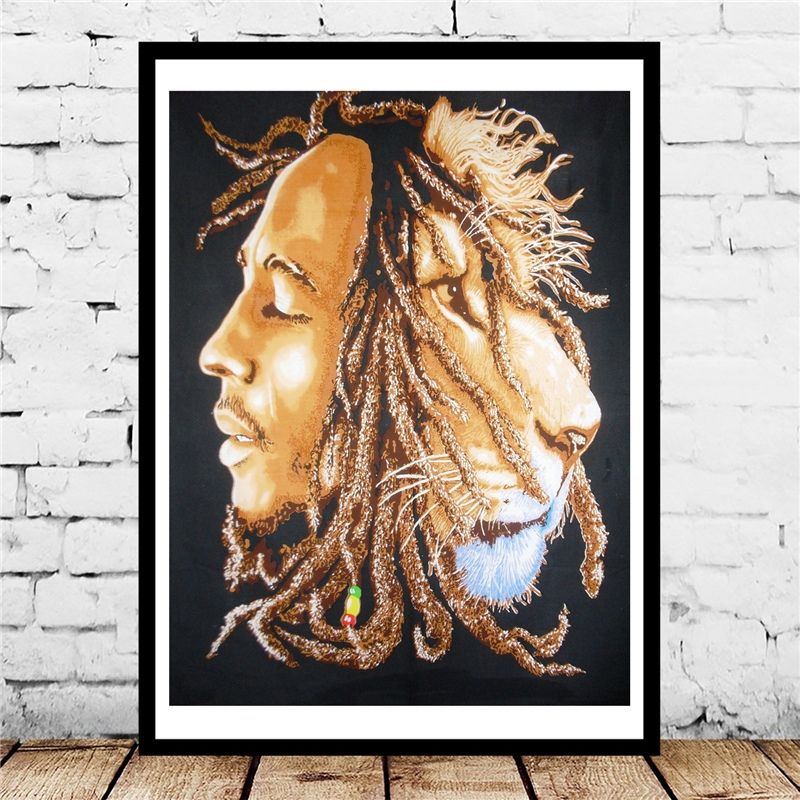 Tableau Lion Rasta toile pour décoration d'intérieur