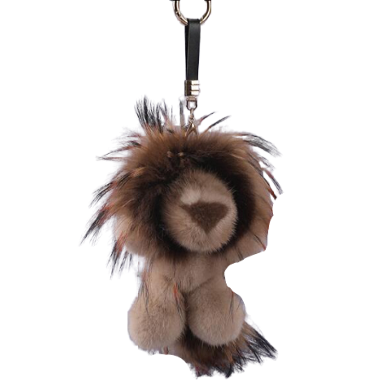 Porte Clés Lion Peluche Marron