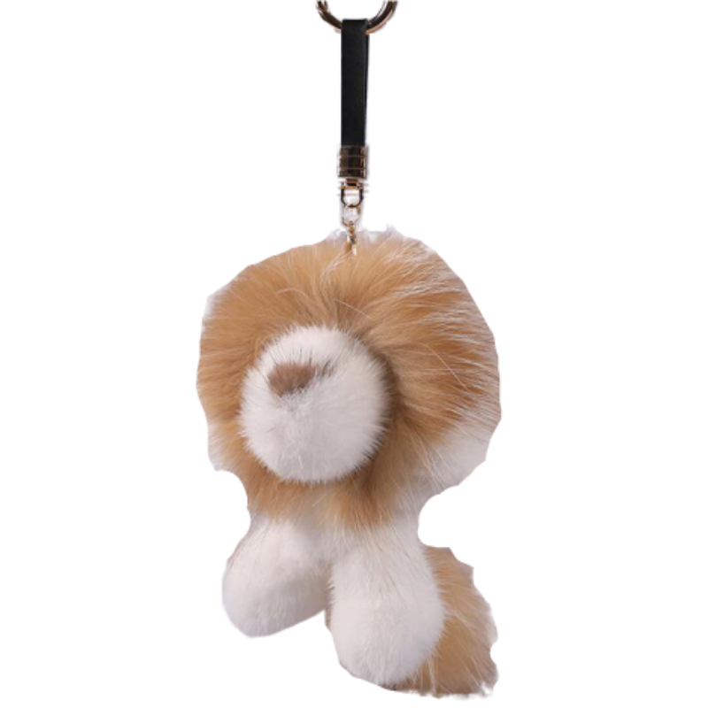 Porte Clés Lion Peluche Blanc
