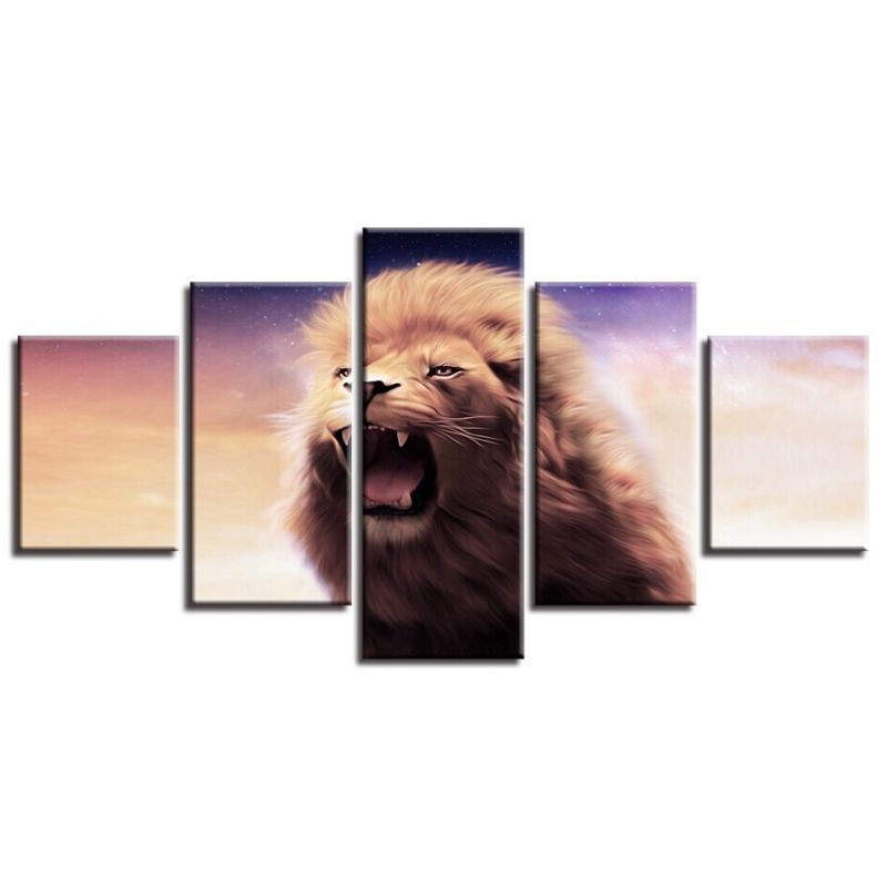Tableau Lion Futur dessin lion sur toile murale