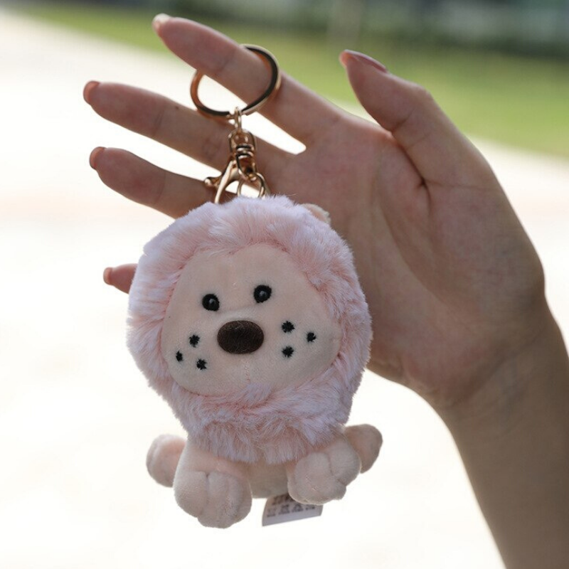 Porte Clés Lion Doux Rose photo