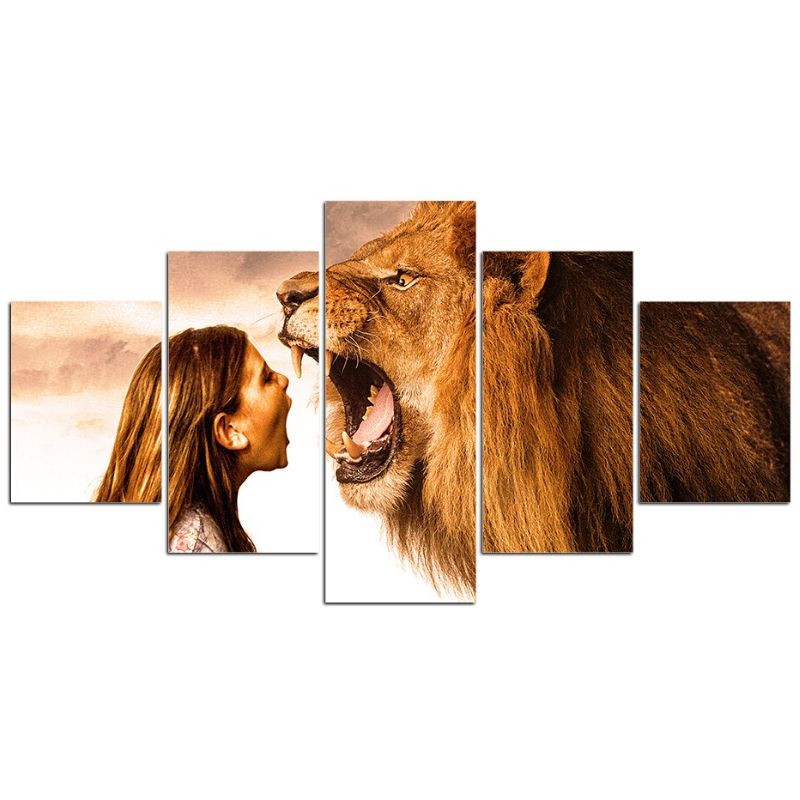 Tableau Lion Trempe photo déco insolite