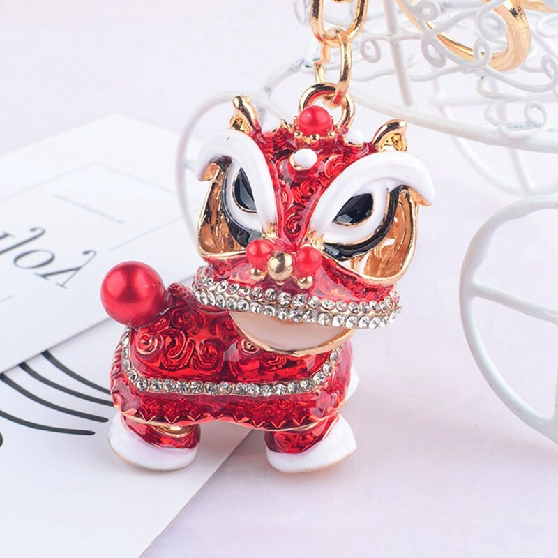 Porte Clés Lion Chinois Rouge photo