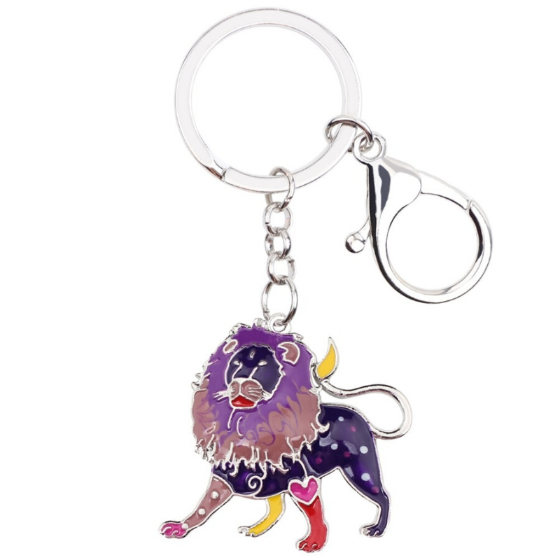 Porte Clés Lion Violet