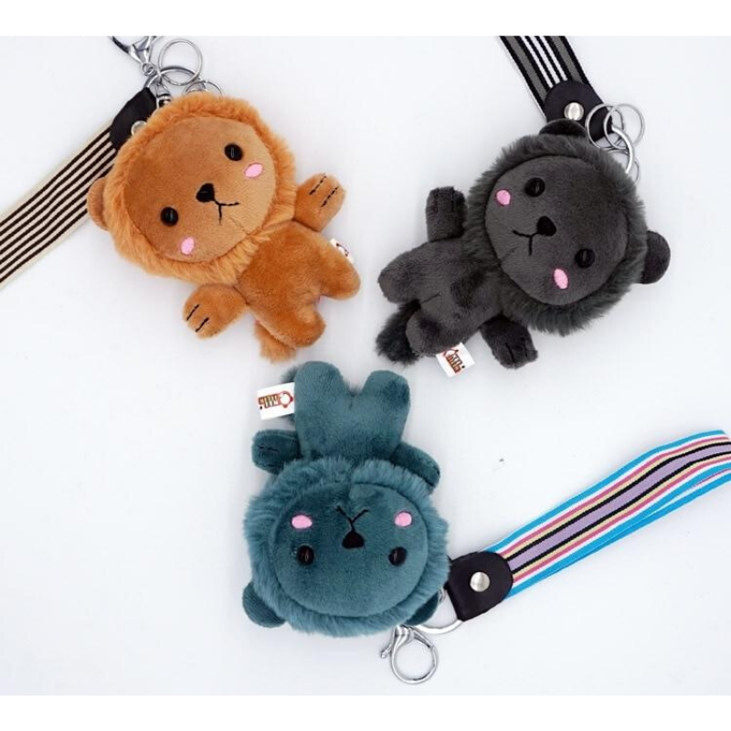 Porte Clés Lion Mimi Gris avec bleu et beige