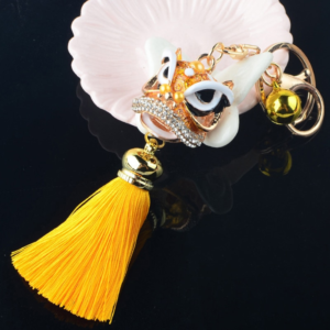 Porte clés Lion Danse Jaune zoom
