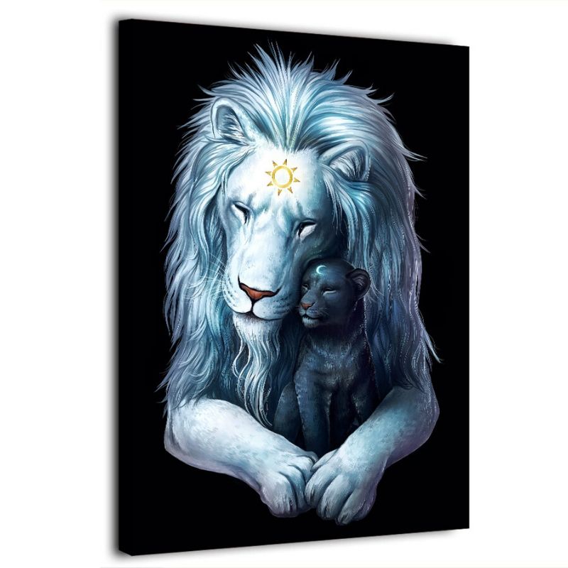 Tableau Lion Certitude amour de dessin