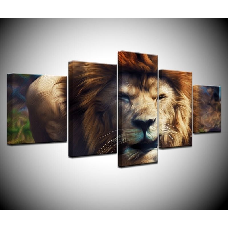 Tableau Lion Exaltation toile abstraite