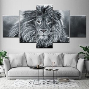 Tableau Lion Richesse 5 pièces
