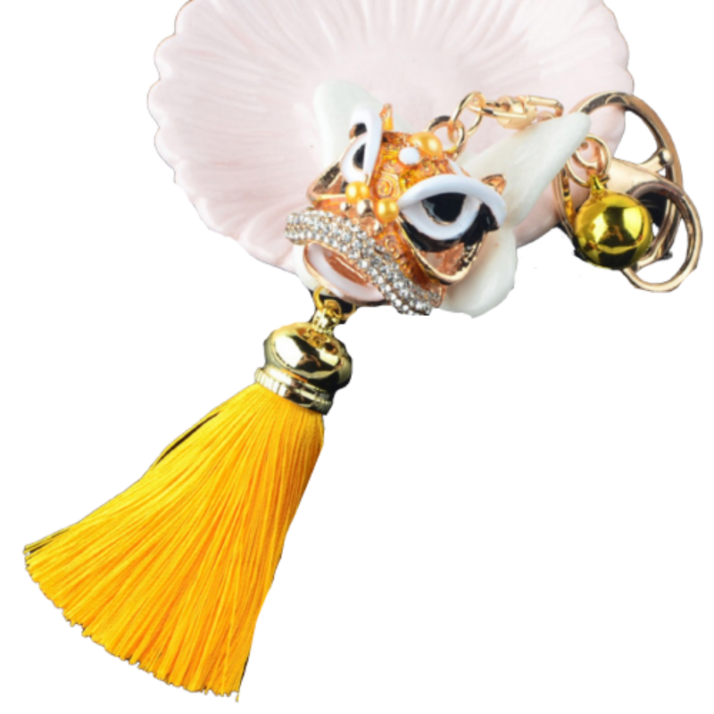 Porte clés Lion Danse Jaune