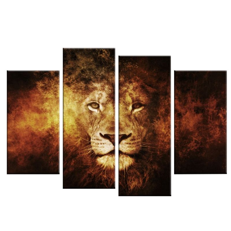Tableau Lion Design Feu belle décoration  murale