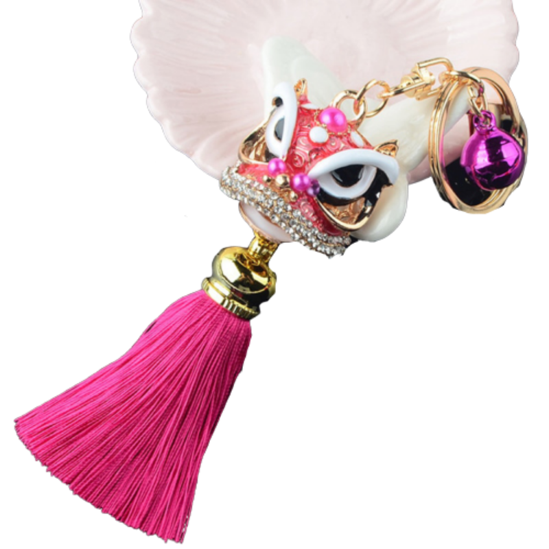 Porte Clés Lion Danse Rose