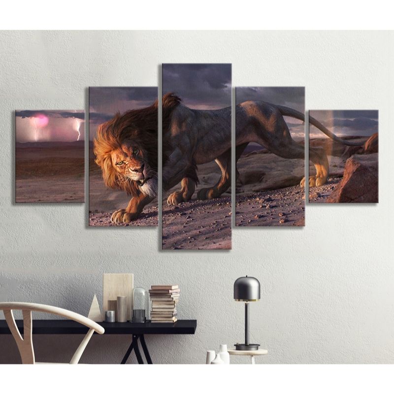 Tableau Lion Hostilité décoration de luxe