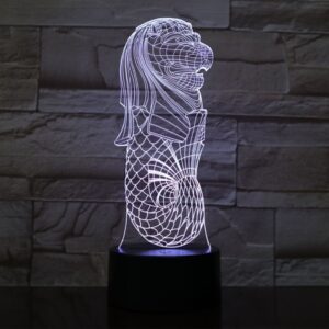 Lampe 3D Lion blanc