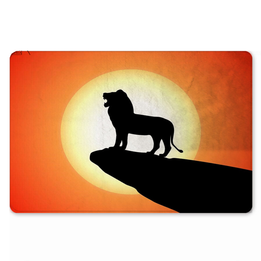 Tapis lion couché de soleil.