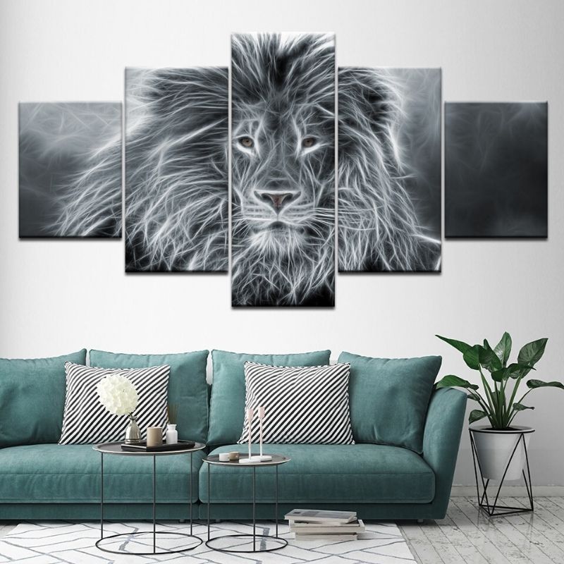 Tableau Lion Richesse pour salon