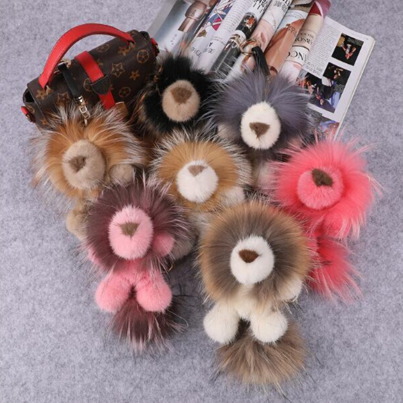 Porte Clés Lion Peluche Blanc avec autres couleurs