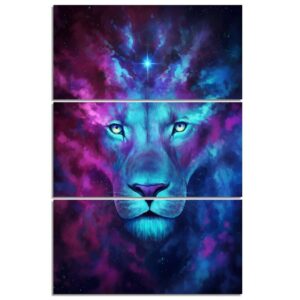 Lion Tableau Couleur toile tête de lion couleur