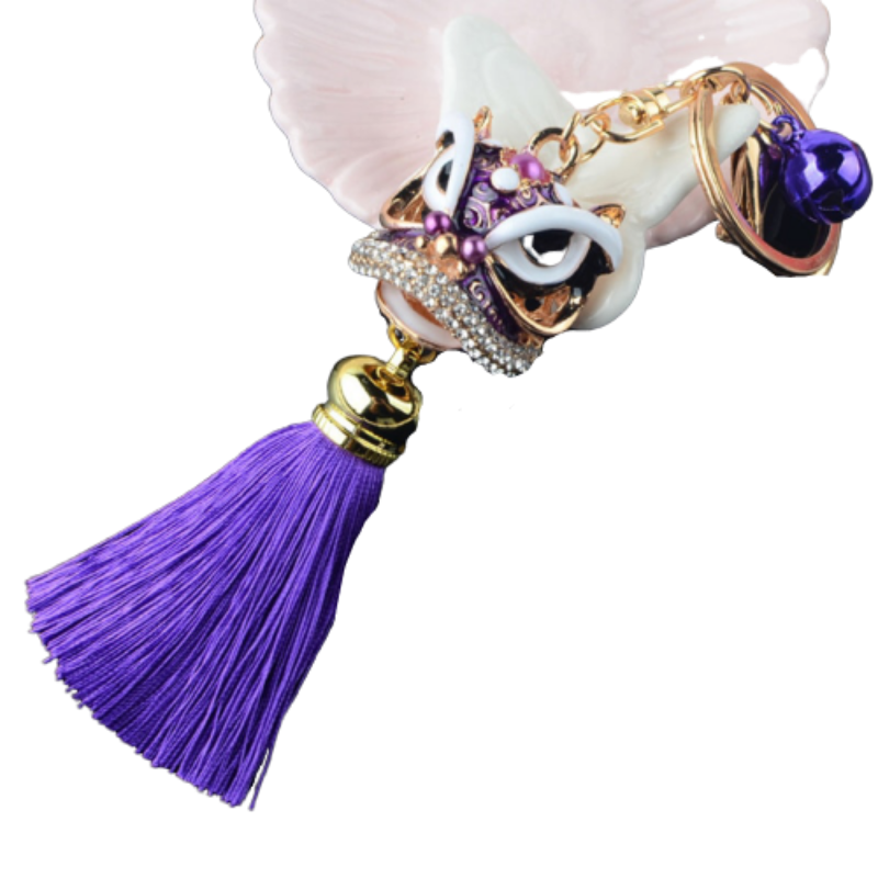 Porte Clés Lion Danse Violet