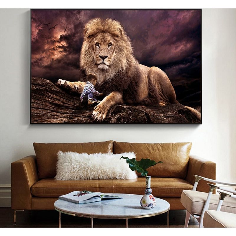 Tableau Lion Enfant décoration d'intérieur pour chambre enfant