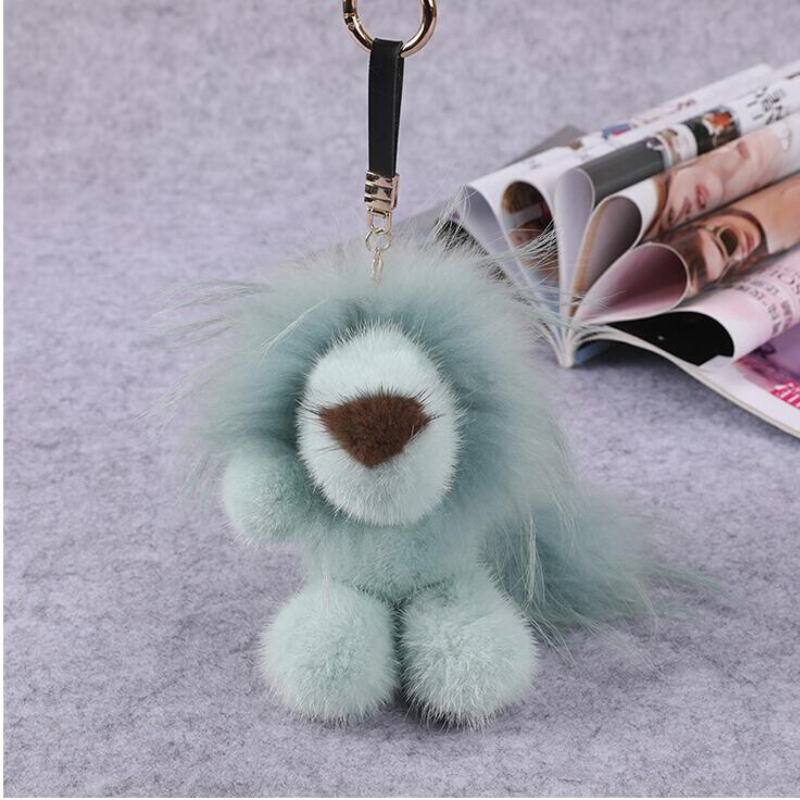 Porte Clés Lion Peluche Verte photo