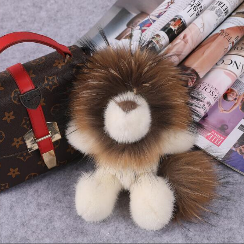Porte Clés Lion Peluche Beige photo
