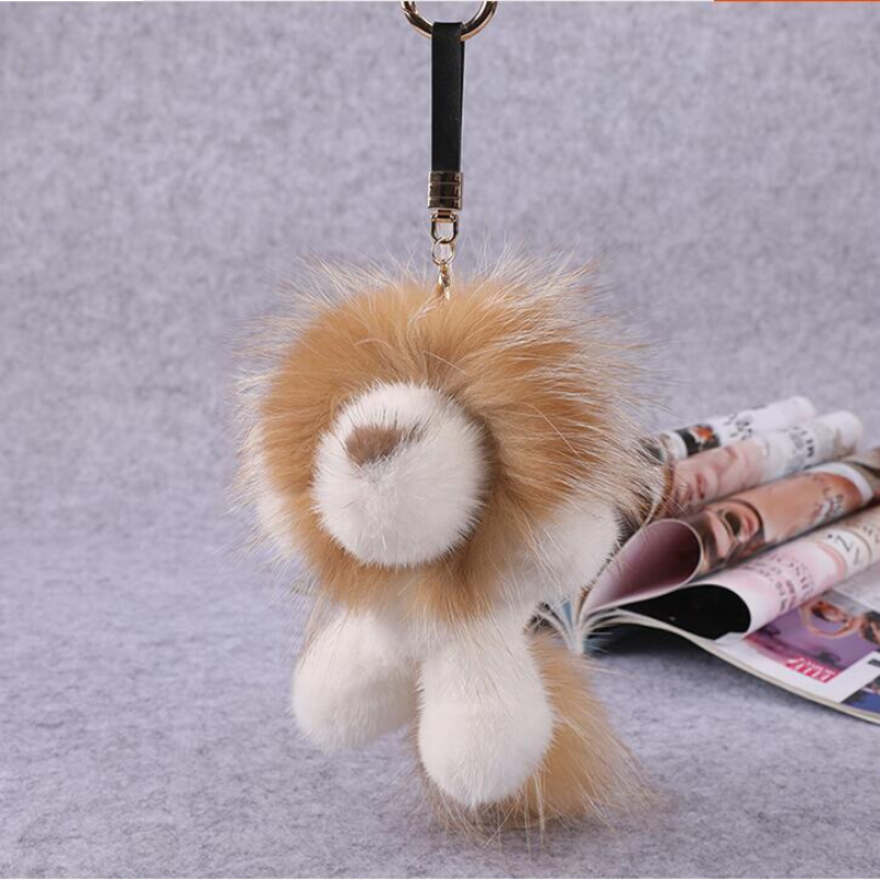 Porte Clés Lion Peluche Blanc photo