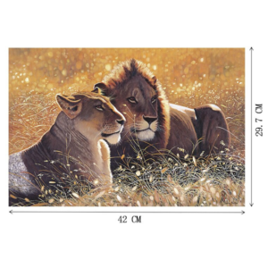 Puzzle lionne en couleur.