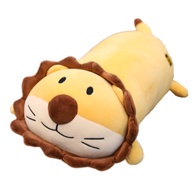 Lion en peluche allongé