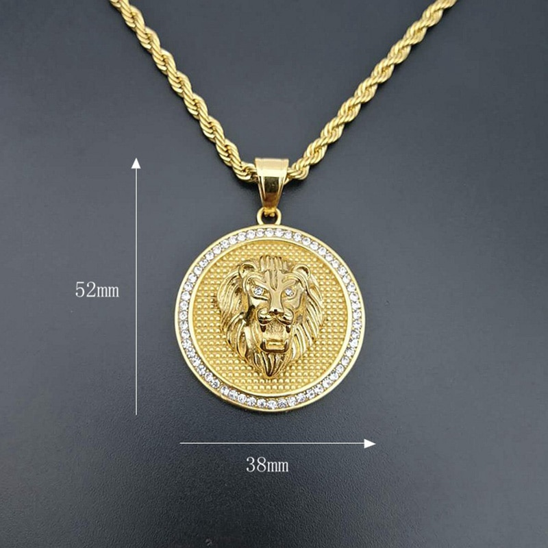 Collier tête de lion or.