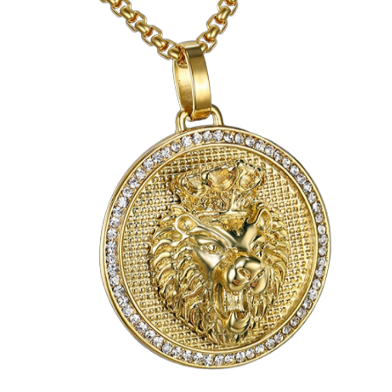 Pendentif lion or.