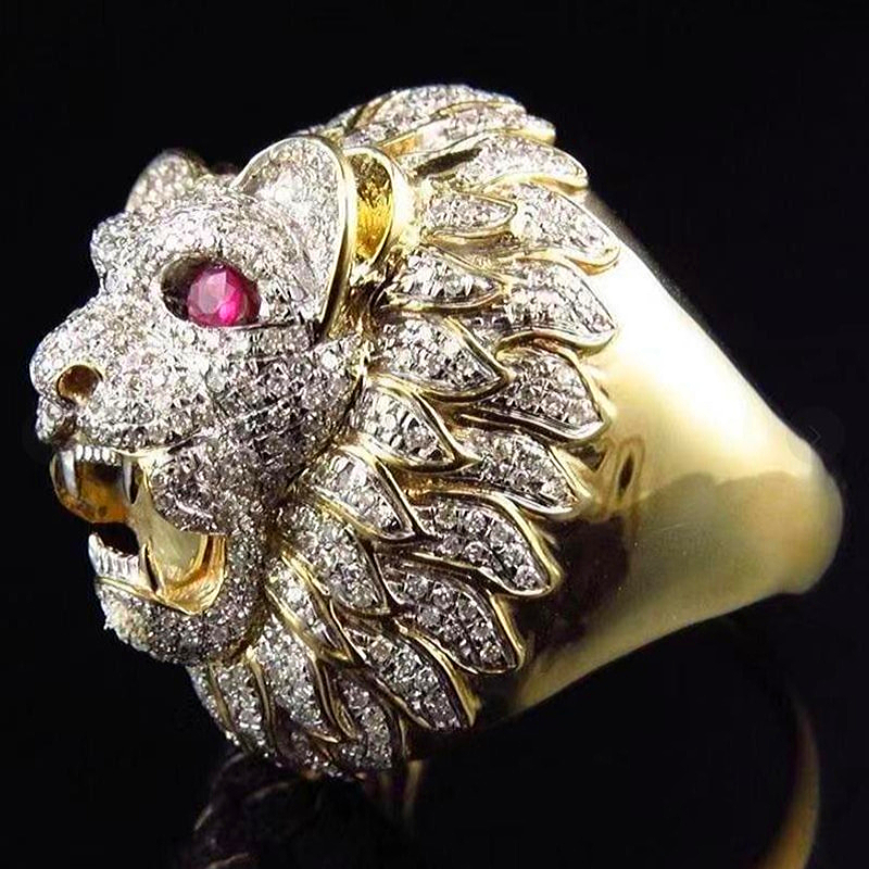 Bague Tête De Lion Or Et Diamant