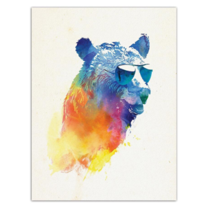 Cadre ours bleu et beige.