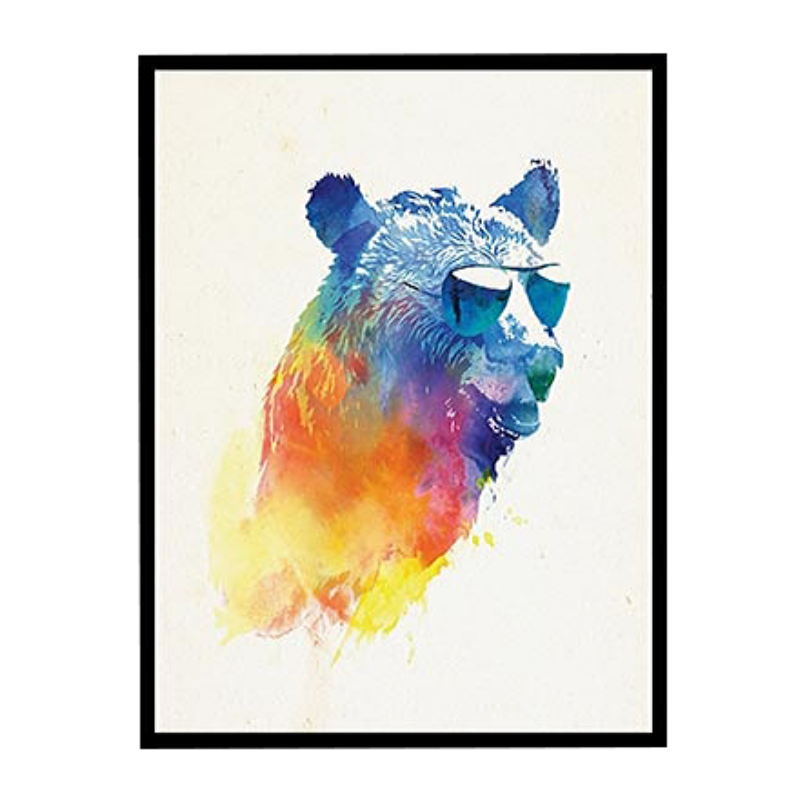 Toile ours encadrée.