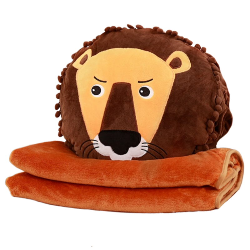 Tete de lion coussin.