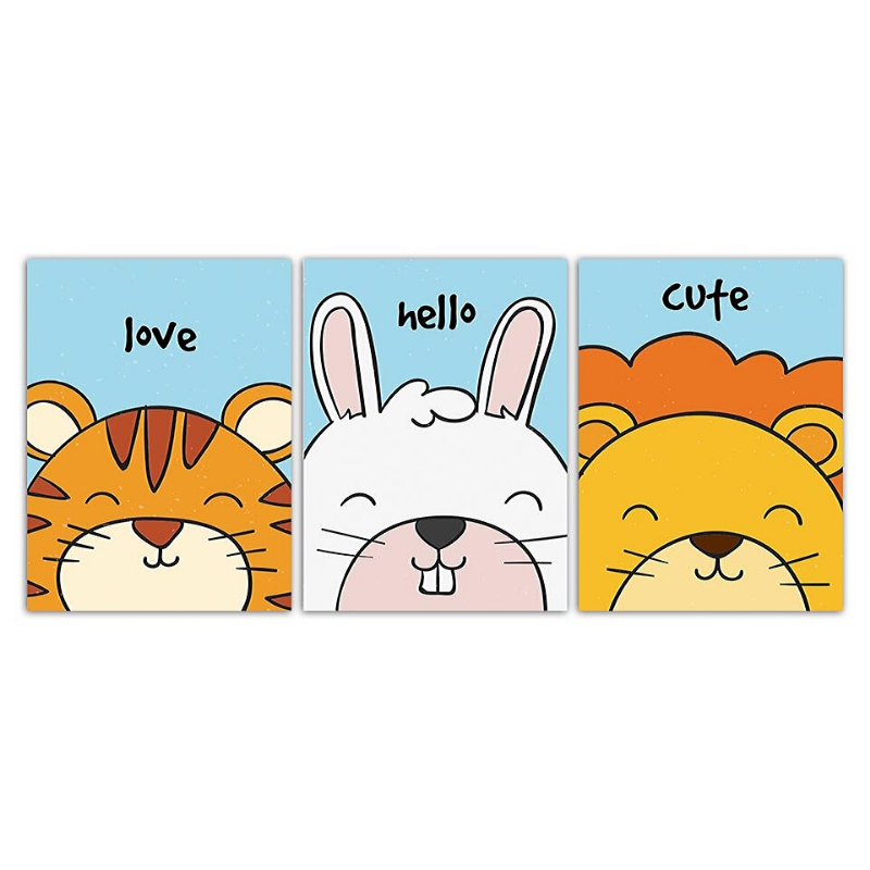 Toiles imprimés animaux pour enfants.