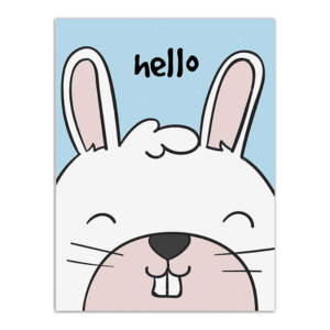 Toile imprimée lapin enfant.