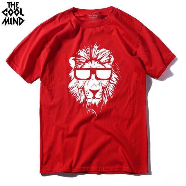 T-Shirt Lion Cool Rouge